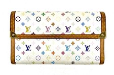 Authentic LOUIS VUITTON Porte Tr sor International Multicolor Monogram Murakami