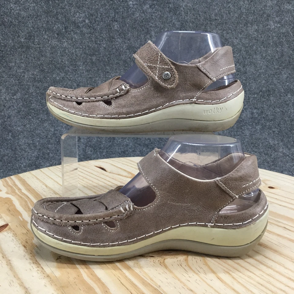 Sandalias Wolky para mujer 36 Venture Fisherman marrón cómodas parte superior baja gancho y bucle Foto 2 de 4