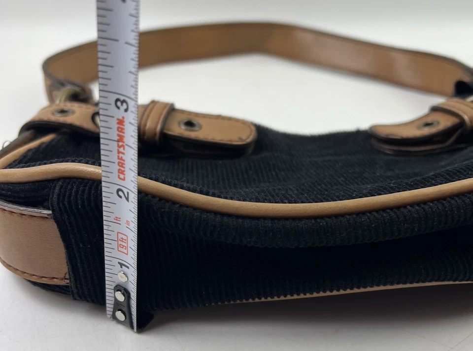 Bolso/cartera de hombro de pana negra marca Levi's - con correas de cuero beige sintético de colección Foto 4 de 4