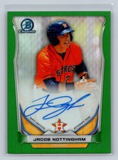 Jacob Nottingham 2014 Bowman Chrome Prospect Green Refractor Auto /75 #BCAP-JN