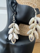 Cowrie Shell Dangle Boho Beach Earrings
