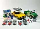 Vintage Playmobil 3434 Esso Gas Station Tire Service Set Lot Incomplete + Jeep