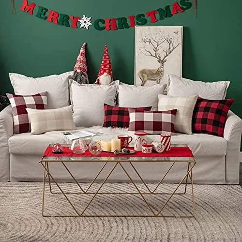 Pack of 2 Christmas Classic Farmhouse 18" x 18" (Pack of 2) White and Red - Image 3 of 4
