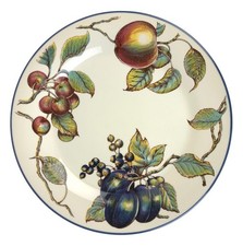 Macintosh by Pier 1 Dinner Plate 10 .25" Fruits with Blue Trim Plums Cherries