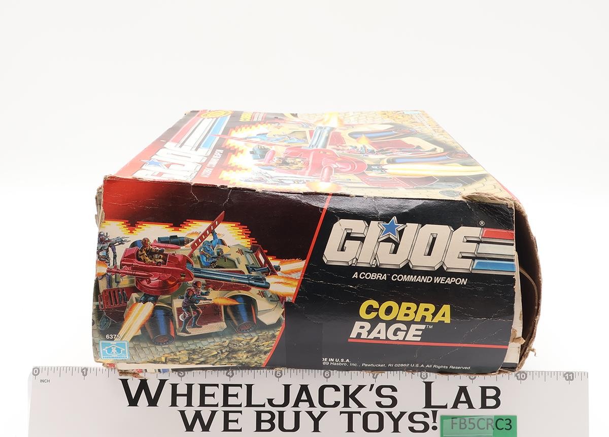 Cobra Rage 100% Complete W/BOX GI Joe 1990 Hasbro Vintage Action