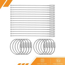 25pcs 4" Plastic Coated Wire Keychain Cable 1.5mm Stainless Steel