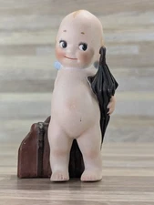 Rose O'Neill 1916 Bisque Kewpie Traveler Suitcase Umbrella Germany 5 Inch Signed