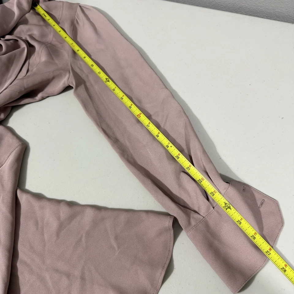 Fendi Long Sleeve Shirt Dress Silk Size IT 44 (M) Pink Scarf Button Up Skirt - Image 3 of 4