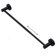 Extendable Towel Rail Wall Mounted Towel Holder Rack 39-68cm Matt Black