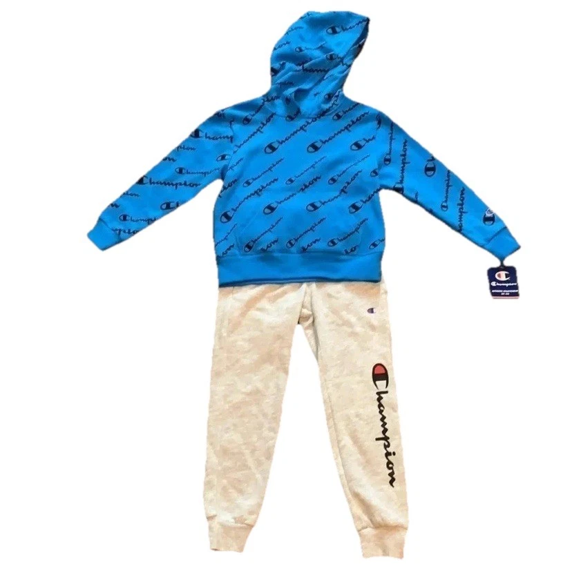Champion Boys Fleece Hoodie Sweatsuit Joggers 2 Pc Set Sz 5 NWT