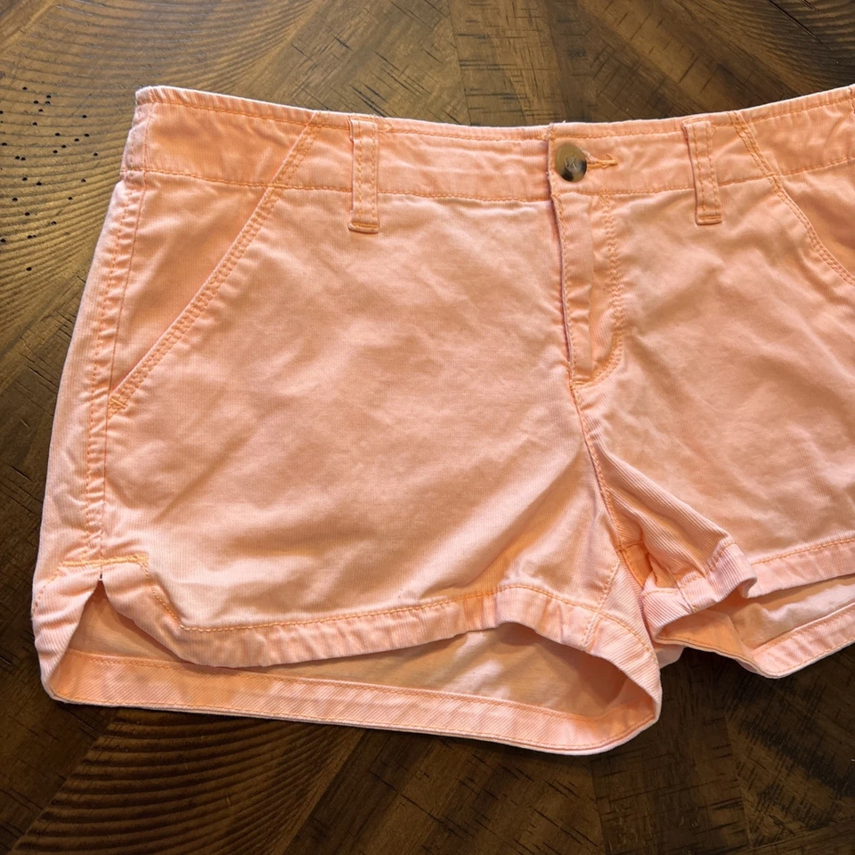 Pantalones cortos de jean Arizona Jean Co tiro bajo naranja brillante para mujer talla 7 Foto 2 de 4