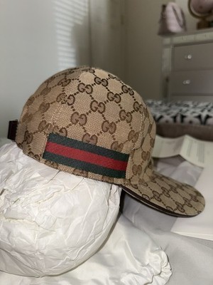 Original Gucci GG Canvas Baseball hat with Web