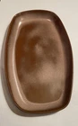 Vintage FRANKOMA Pottery Plainsman Brown Serving Platter #5qs 13”X7”