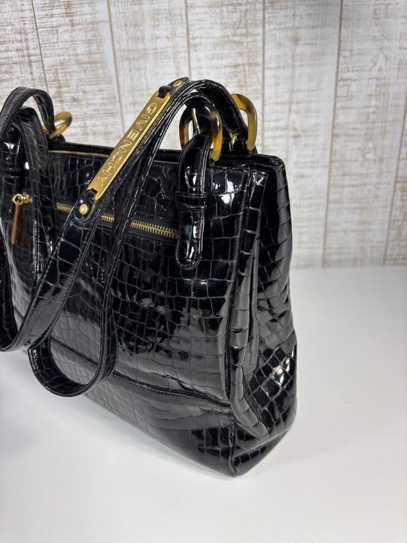 GIVENCHY embossed enamel black mini handbag thumbnail 5