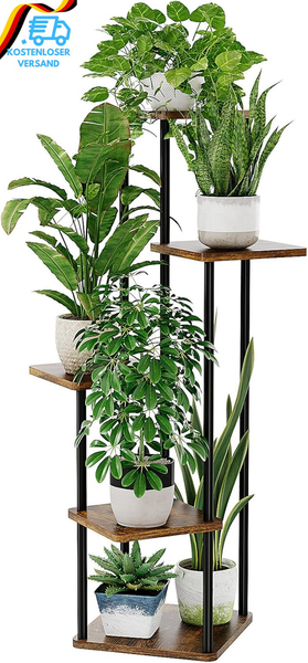 Bamworld BlumenstäNder PflanzenstäNder Pflanzenregal Aus Holz Und Metall – Moder-image