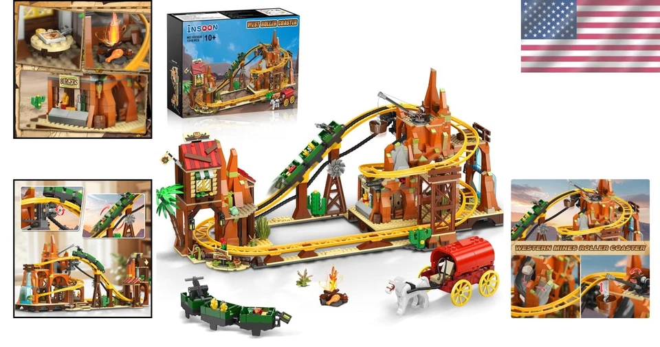 Western Mining Coaster Toy with Lifting Chain, 1270PCS Set - Image 2 of 4