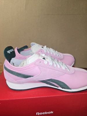 Reebok Classic Nylon Rose White Green Mens Size 6 Womens 7 Sneakers...