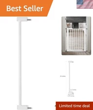 White Metal Gate Extender for Babies and Pets - 30" High & No Drilling Needed