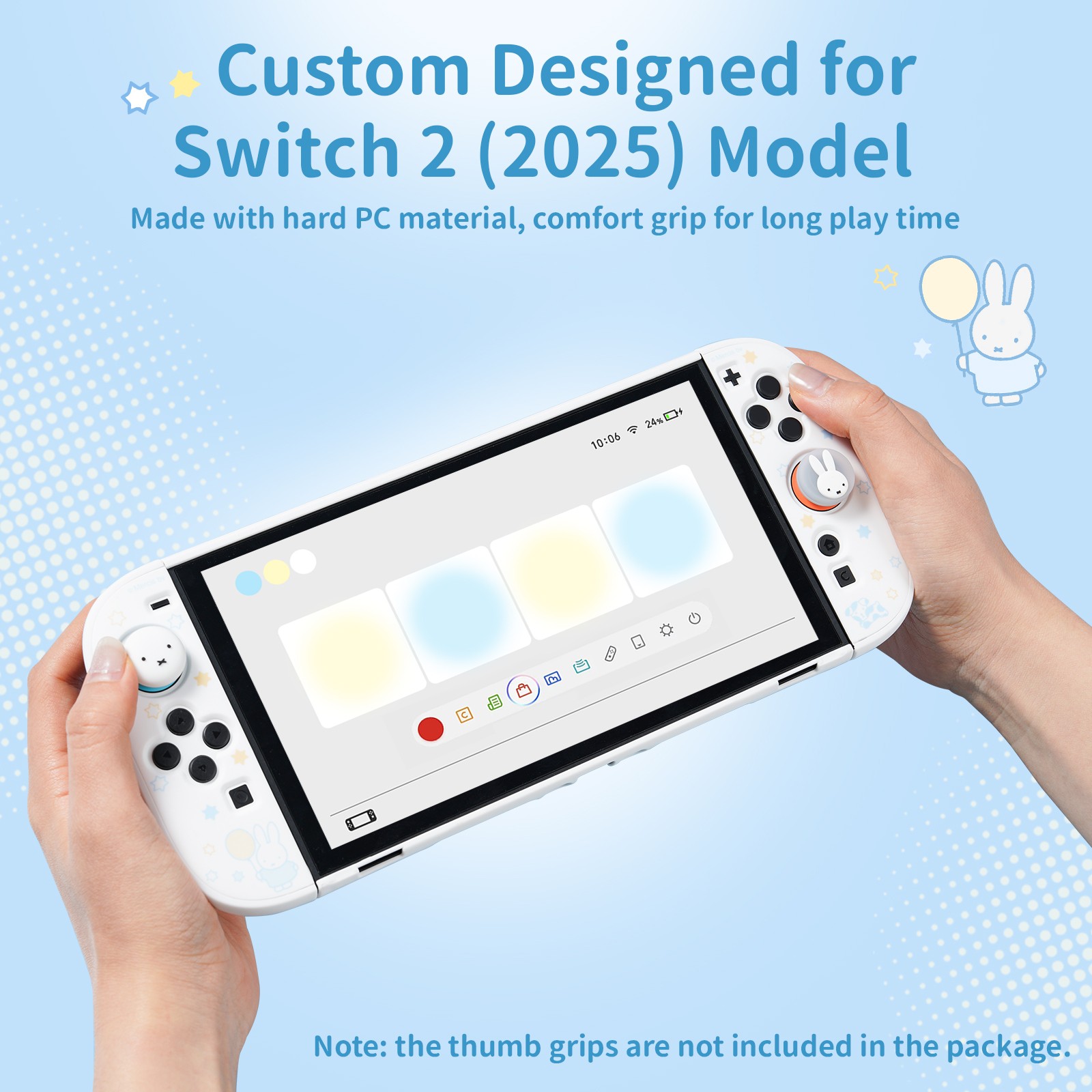 Custodia protettiva cartone animato per Nintendo Switch 2 (2025) Joycon Cover Miffy Bunny foto 6