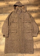 Vtg Woolrich Flecked Tweed Wool Parka Jacket Mens Large Cruiser Coat USA 70s USA