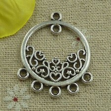 Free Ship 52 pcs tibetan silver earring connectors 36x30mm L-4014