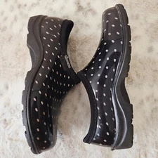 Sloggers Women’s Waterproof Garden Rain Shoes Clogs SZ-6 Slip-on Black Polka Dot