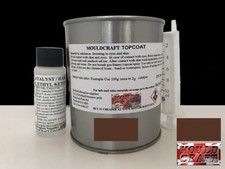 TEAK TOPCOAT / FLOWCOAT 1kg KIT FOR FIBREGLASS moulds, resin boat repair