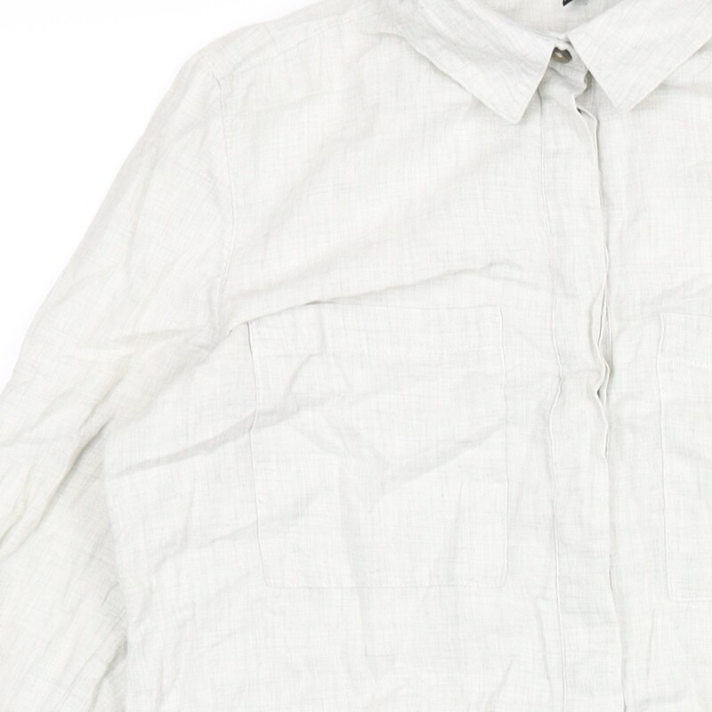 Warehouse Womens Green Polyester Basic Button-Up … - image 8