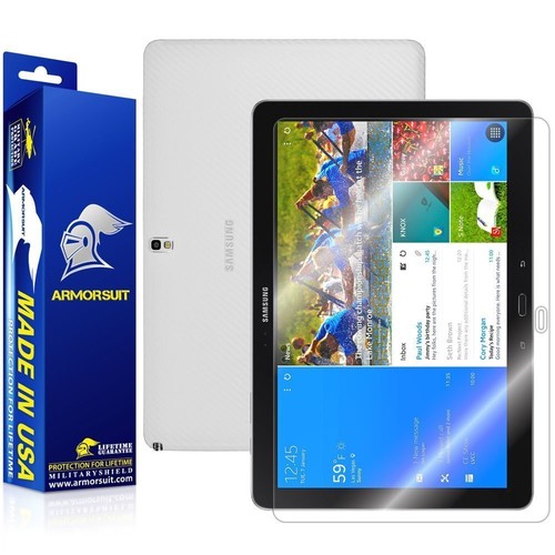 ArmorSuit Samsung Galaxy Note Pro 12.2 Screen Protector + White Carbon Skin USA - 第 1/6 張圖片