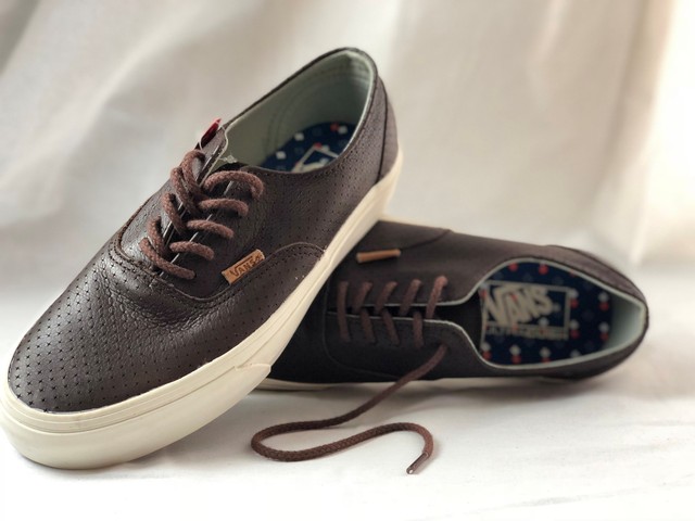 vans era brown leather