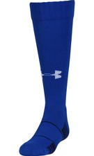 New Under Armour UA Sports Over The Calf Socks Royal Blue White Size Youth Large