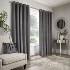 Appletree Boutique Conrad 100% Polyester Pair of Eyelet Curtains in Slate