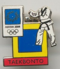 ATHENS 2004. OLYMPIC GAMES. TROFE PIN. TAEKWONDO. IN ORIGINAL CARD