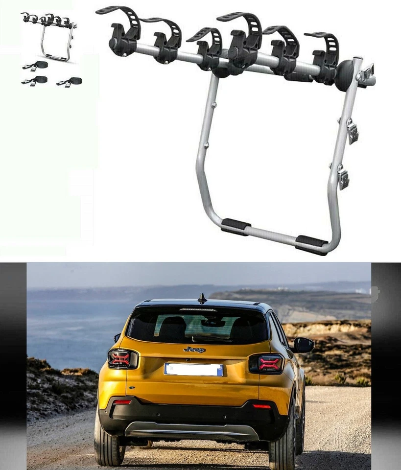 Portabici Posteriore 3 Bici per Jeep Avenger  anno 2024 Bici Uomo Donna - Immagine 2 di 4
