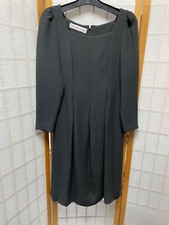Vintage 80s Adele Simpson Black Long Sleeve D...