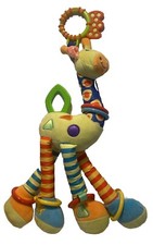 Happy Monkey Giraffe 16" Plush Stuffed Developmental Activity Baby Rattle Rings