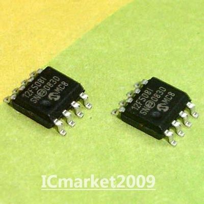 50 PCS PIC12F508-I/SN SOP-8 12F508 8-Bit Flash Microcontrollers