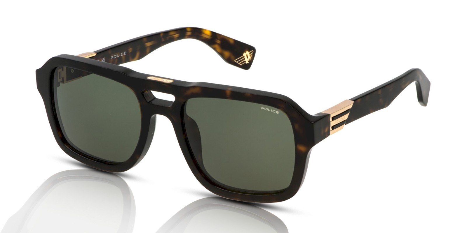 Police Forever 2 SPLN65 0722 Shiny Dark Havana/Green Sunglasses