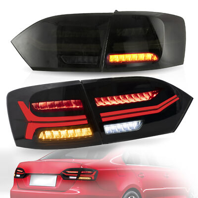 VLAND FULL LED Taillights Smoked For 2011-2014 VW Jetta w/Sequential Turn Signal