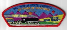 Old North State Council SAP SA-6 1910-2000 90 Yrs. Of Scouting "On The Right Tra