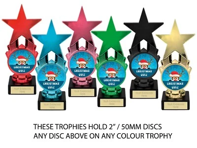TROPHIES 4 EVERYTHING Weihnachtsquiz Award Stern Trophäe 17 cm - 6 FARBEN VERFÜGBAR - KOSTENLOSE GRAVUR