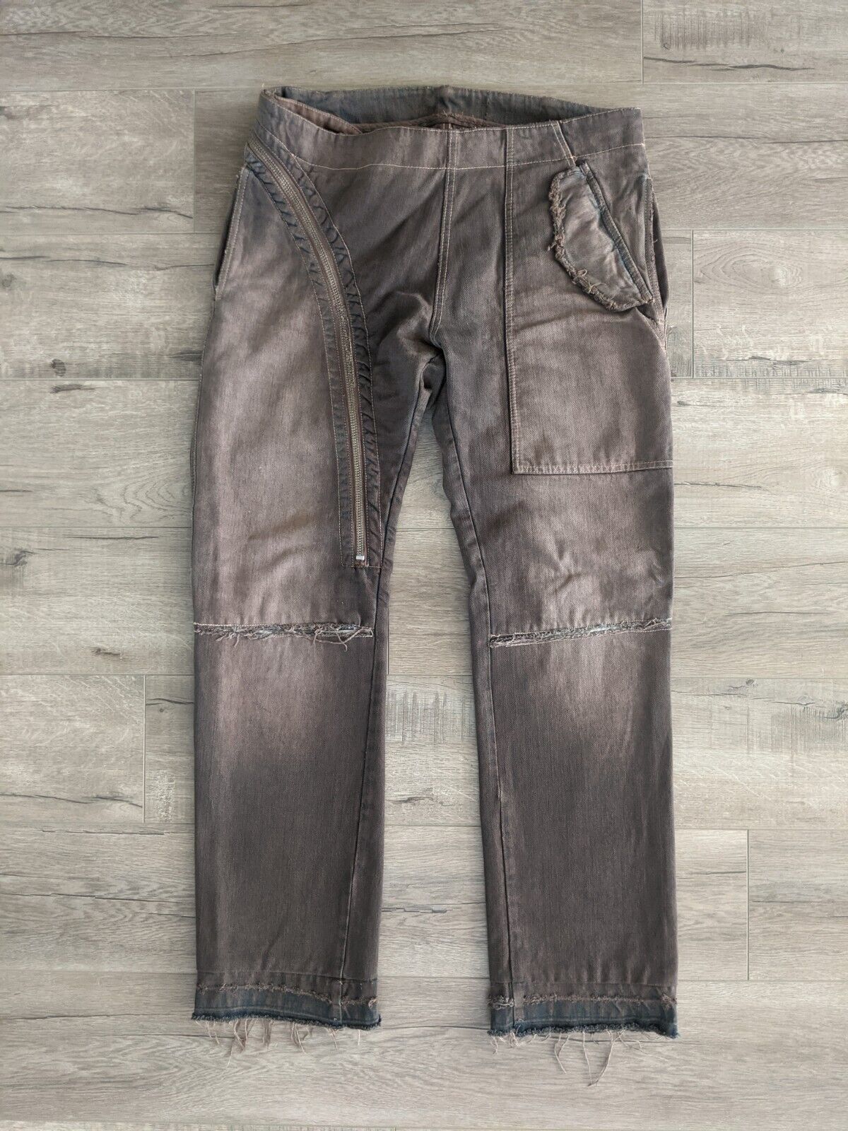 Rick Owens FW06 Brown Aircut Denim Size 33 - image 1