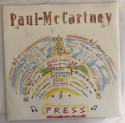 PAUL McCARTNEY Signed 7'' Single Vinyl PRESS UK 1986 Autograph THE BEATLES Rare
