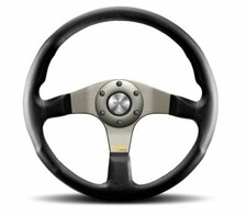 Momo Tuner 350mm Tuv Steering Wheel Leather Silver Genuine 11110335111r