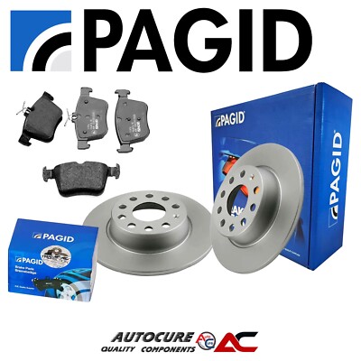 FOR VW GOLF 2.0  (MK7) PAGID COATED REAR BRAKE DISCS & PADS SET [2012 ONWARDS]