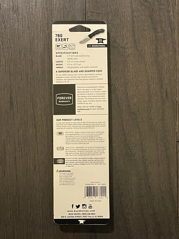 Cuchillos Buck 780 Exert 420HC acero inoxidable apertura de una mano cuchillo plegable caza Foto 2 de 2