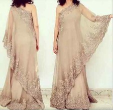 New Arabic Dubai Mother Of The Bride Dress One Shoulder Lace Wedding Guest Dress