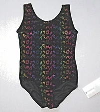 Nwt New Danskin Rainbow Leopard Leotard Bodysuit Velvet Hologram Foil New Girl