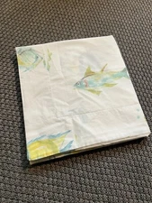 The Company Store Cotton Euro Sham, White Undersea Print, 26" Pillow, 31"x31"