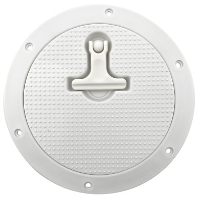 ISURE MARINE Boat 6 Inch Deck Plate Hatch White Plastic With T-handle 1pc